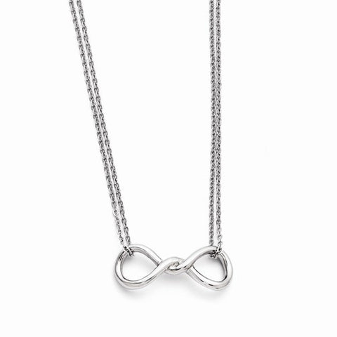 Stainless Steel Polishedfinity Symbol Two Strand Necklace