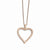 Stainless Steel Polished Pink Ip-Plated Twisted Heart Necklace