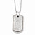 Stainless Steel Textured Polished Dog Tag Necklace