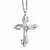 Stainless Steel Polished CZs Cross Necklace