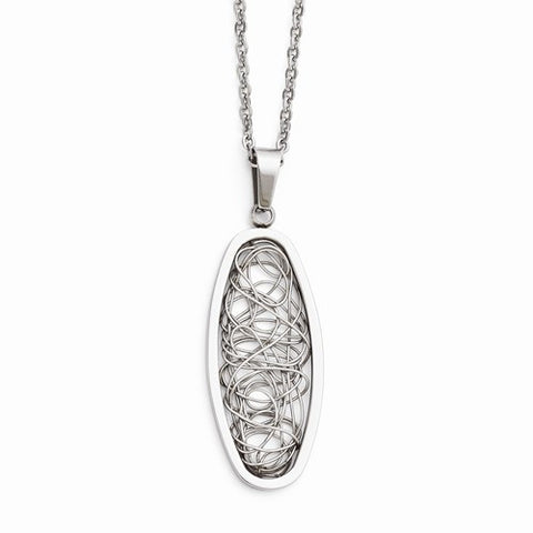 Stainless Steel Wire Oval Necklace