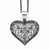 Stainless Steel Marcasite Textured Heart Necklace