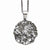 Stainless Steel Marcasite Textured Circle Necklace