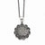 Stainless Steel Textured Flower Marcasite Necklace