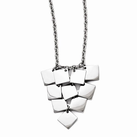 Stainless Steel Multi-Square Polished Necklace