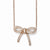 Stainless Steel Crystal Polished Bow Necklace