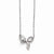 Stainless Steel Polished CZ Bow Necklace