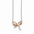 Stainless Steel Polished CZ Bow Necklace