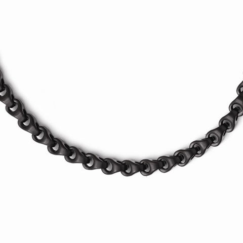 Stainless Steel Black Ip-Plated Necklace