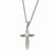 Stainless Steel Polished Heart and Cross Necklace