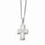 Stainless Steel Polished Mother Of Pearl Cross Necklace