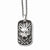 Stainless Steel Polished and Antiqued Lion Dog Tag Necklace