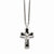 Stainless Steel Polished Black Ip-Plated Crucifix Necklace