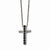 Stainless Steel Polished Black CZs Cross Necklace