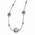 Stainless Steel Polished Black Mother Of Pearl, CZ Necklace