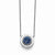 Stainless Steel Polished Blue Druzy Circle Necklace