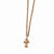 Stainless Steel Polished Pink Ip-Plated Cross Necklace