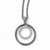 Stainless Steel Polished and Antiqued CZ Circle Necklace