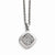 Stainless Steel Polished CZ Square Necklace