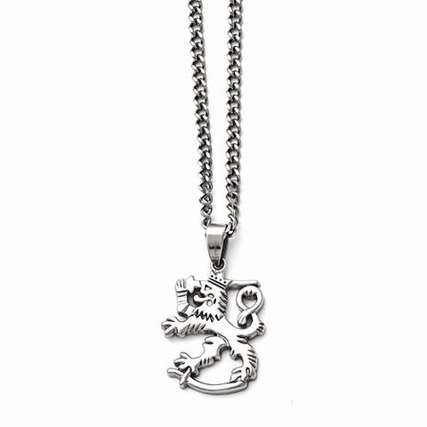 Stainless Steel Polished Lion Necklace