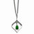 Stainless Steel Stainsteel Polished, Antiqued Synthetic Dyed , CZ Necklace