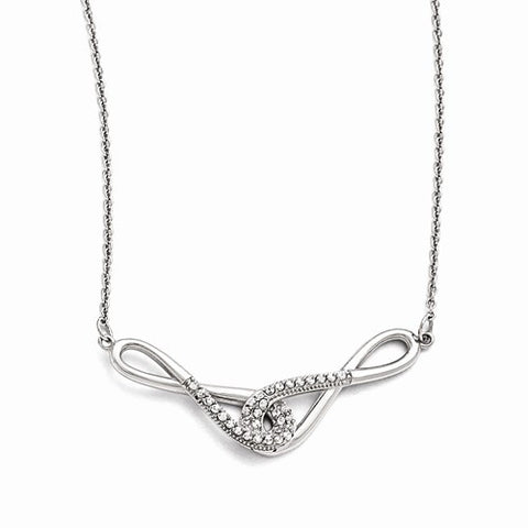 Stainless Steel Polishedfinity Symbols CZs Necklace