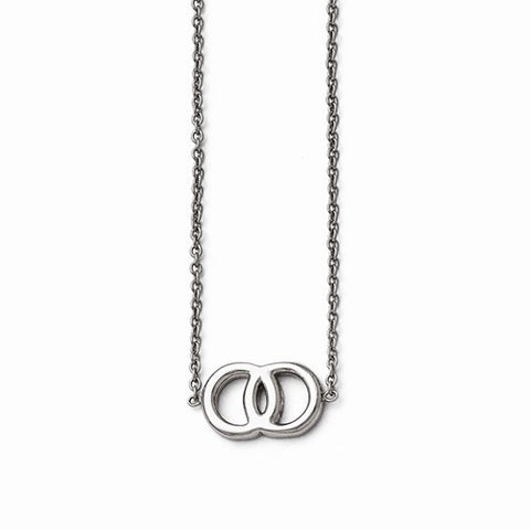 Stainless Steel Polished Double Circle Necklace