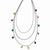 Stainless Steel Polished Multi Colored Agate-Strand Necklace