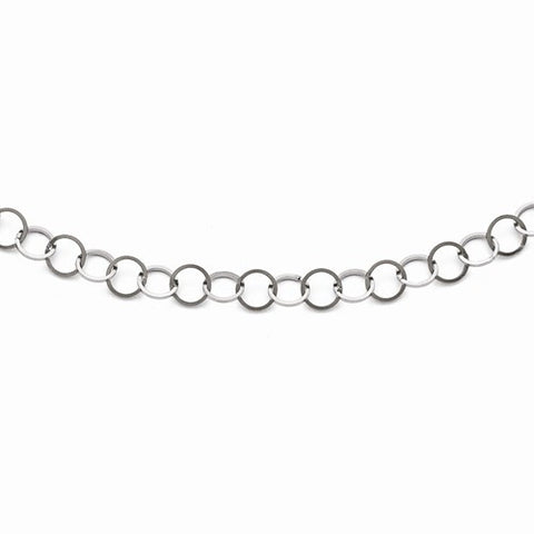 Stainless Steel Polished Circle Link Necklace