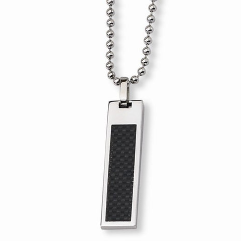 Stainless Steel Black Carbon Fiber Necklace