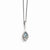 Stainless Steel Blue Glass Teardrop Necklace