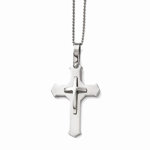 Stainless Steel Polished Cross Necklace