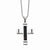 Stainless Steel Polished, Black Ip-Plated , Diamond Necklace