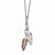 Stainless Steel Polished Chocolate Ip-Plated Feather Slip-On Necklace