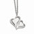 Stainless Steel Polished Hearts Crystals Necklace