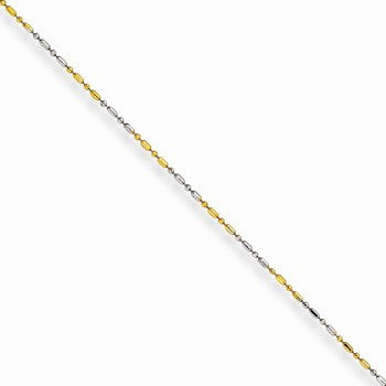 Stainless Steel White & Yellow Rhodium Over Brass Color Plated Fancy Chain