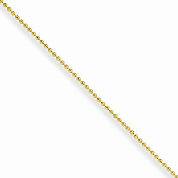 Stainless Steel Yellow Rhodium Over Brass Plated Ball Chain