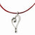 Stainless Steel Pendant On Red Wire Necklace