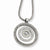 Stainless Steel CZ Circle Pendant On Necklace