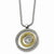 Stainless Steel Yellow Ip Plated CZ Circle Pendant On Necklace