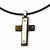 Stainless Steel CZ Accent Black Ip-Plated Cross Necklace