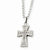 Stainless Steel CZ Cross Pendant On Necklace