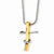 Stainless Steel Gold Ip-Plated Cross Pendant On Necklace