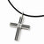 Stainless Steel CZ Cross Pendant On Necklace