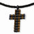 Stainless Steel Wood and Black Color Ip-Plated Cross Necklace