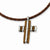 Stainless Steel Wood Accent Cross Pendant On Necklace