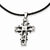 Stainless Steel Ip Black-Plated Spinner Cross Pendant On Necklace