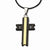 Stainless Steel Gold & Black Color Ip-Plated Cross Pendant On Necklace