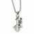 Stainless Steel Skeleton Hugging Cross Pendant On Necklace