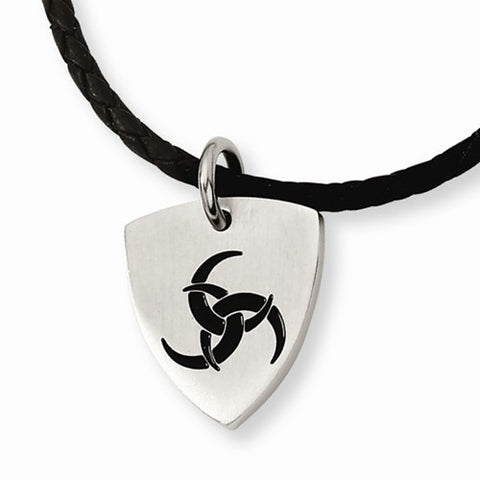 Stainless Steel Enameled Pendant On Necklace